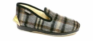 Zapatillas casa cuadros WAMBA 2061 Paño Pirineo Pura Lana Gris