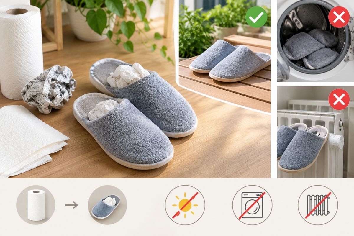 Recomendaciones secado zapatillas de casa